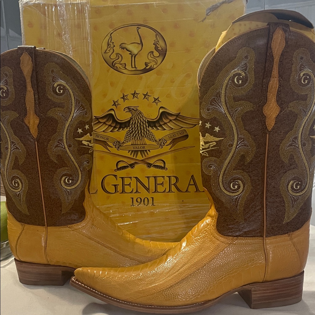 Generra Men’s Yellow And Brown Western Cowboy Boots